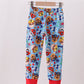 Blue character bamboo pants