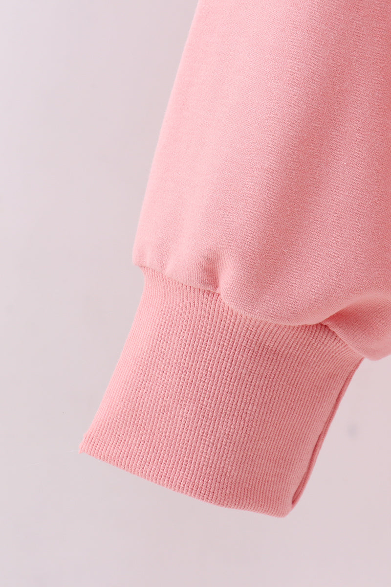 Peach hand-sewn bow mom&me sweatshirt