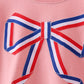 Peach hand-sewn bow mom&me sweatshirt