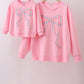 Pink hand-sewn bow mom&me sweatshirt