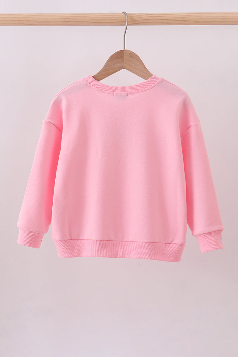 Pink hand-sewn bow mom&me sweatshirt