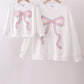 Cream hand-sewn bow mom&me sweatshirt