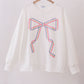 Cream hand-sewn bow mom&me sweatshirt