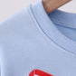 Blue hand-sewn bow mom&me sweatshirt
