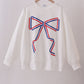 Cream hand-sewn bow mom&me sweatshirt