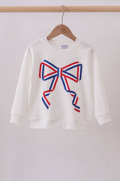 Cream hand-sewn bow mom&me sweatshirt