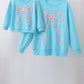 Blue bow hand-sewn mom&me sweatshirt