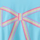 Blue bow hand-sewn mom&me sweatshirt