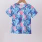 Blue marine creature print top