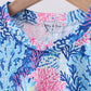 Blue marine creature print top