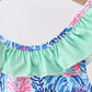 Blue marine creature print swimsuit
