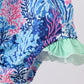 Blue marine creature print swimsuit