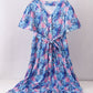 Blue marine creature print dress