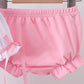White cross smocked ruffle bloomer set