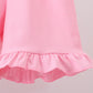 White cross smocked ruffle shorts set