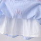 Blue seersucker bow smocked bloomer set