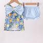 Lemon smocked ruffle bloomer set
