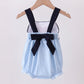 Blue character embroidery gingham bubble