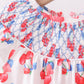 Blue cherry smocked bloomer set