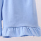 Blue cherry smocked ruffle shorts set
