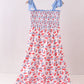 Blue cherry smocked tiered mom&me dress