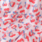 Blue cherry smocked tiered mom&me dress