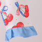 Blue cherry print rashguard