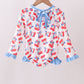 Blue cherry print rashguard