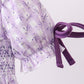 Lavender floral smocked ruffle bubble