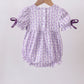 Lavender floral smocked ruffle bubble