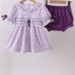 Lavender floral smocked ruffle bloomer set