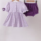 Lavender floral smocked ruffle bloomer set