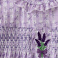 Lavender floral smocked ruffle bloomer set