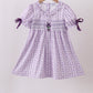 Lavender floral smocked ruffle dress