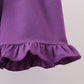Lavender floral smocked ruffle shorts set