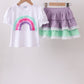 Purple lace rainbow ruffle skorts set
