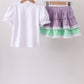Purple lace rainbow ruffle skorts set