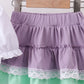 Purple lace rainbow ruffle skorts set