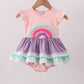 Purple lace rainbow ruffle bubble