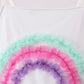 Purple lace rainbow ruffle one-piece swimsuit