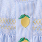 Blue lemon embroidery seersucker bloomer set