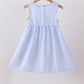 Blue lemon embroidery seersucker dress