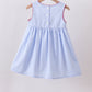 Blue flag smocked woven gingham dress