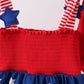 Blue star smocked bloomer set