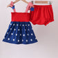 Blue star smocked bloomer set