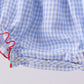 Blue flag smocked ruffle bubble