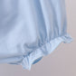 Blue flag smocked ruffle bloomer set