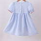 Blue flag smocked ruffle dress