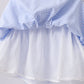 Blue flag smocked ruffle shorts set