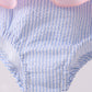 Blue stripe seersucker crab embroidery swimsuit